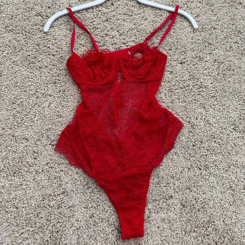 red lace bodysuit